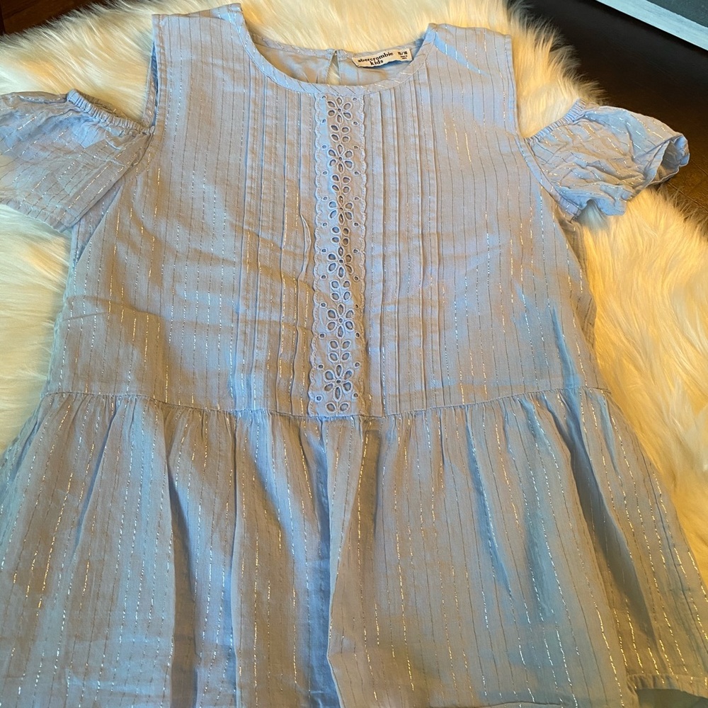 Abercrombie Kids Light Blue W/Thin Silver Stripes